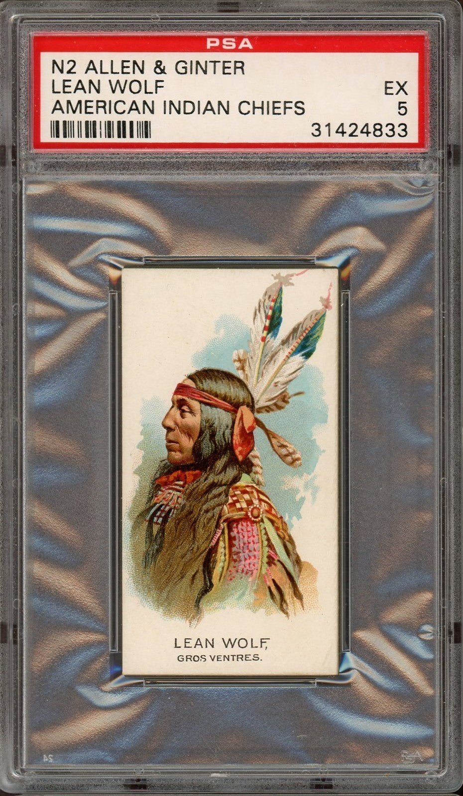 1888 N2 Allen & Ginter American Indian Chiefs (PSA  5 EX) Lean Wolf0