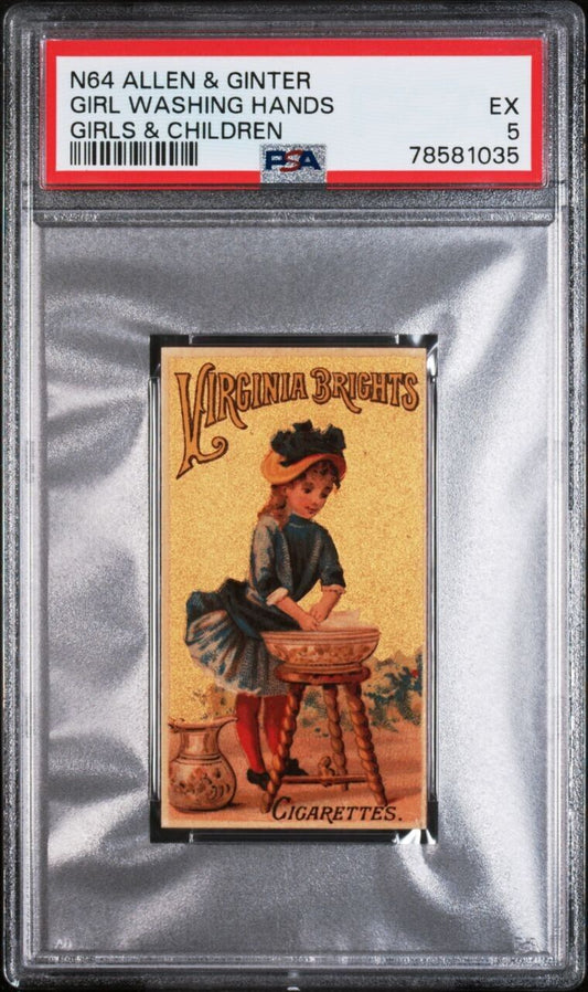 1886 N64 Allen & Ginter Girls & Children (PSA 4 VG/EX) Girl Washing Hands