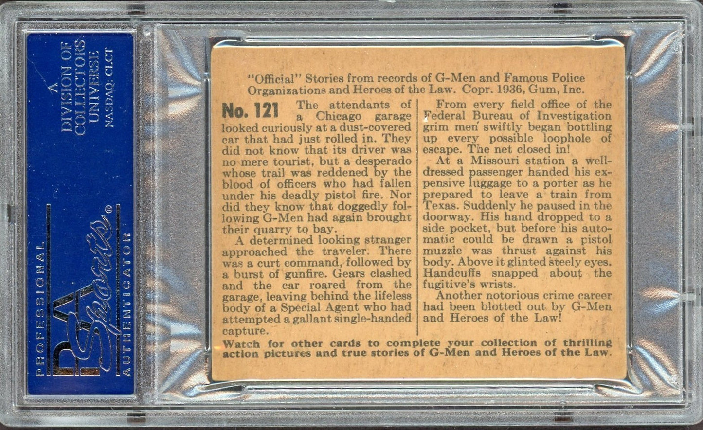1936 G Men & Heroes of the Law #121 Blot Out Crime Career (PSA 4 VG/EX) Rare1