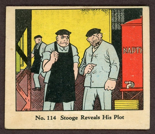 1937 Dick Tracy Caramels Card #114 Stooge Reveals His Plot (Tough High Number)0