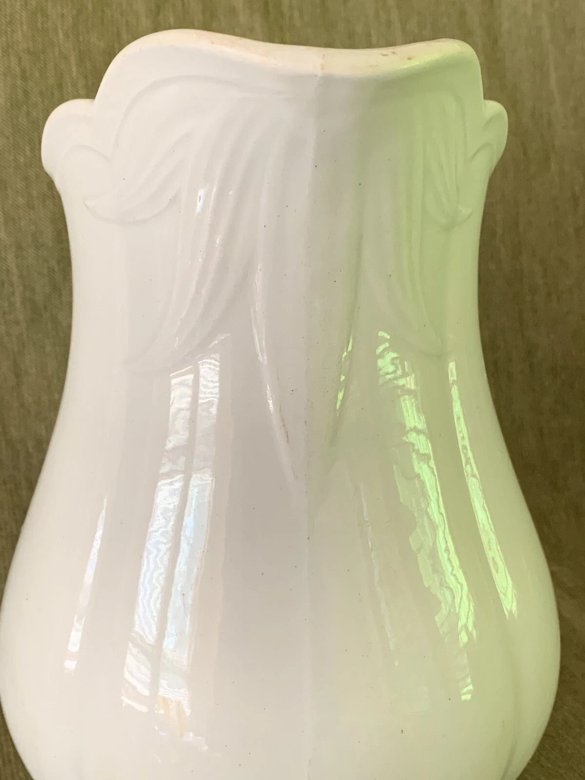 1860's W. Baker & Co. W.B. & Co. Fenton Pearl White Ironstone PITCHER (9")2