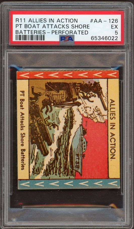 R11 WH Brady Allies In Action #AA126 PT Boat Attacks Shore (PSA 5 EX)0