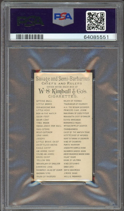 1889 N189 Kimball Savage & Chiefs and Rulers BEGUM SECUNDER (PSA 6 EX/MT)1