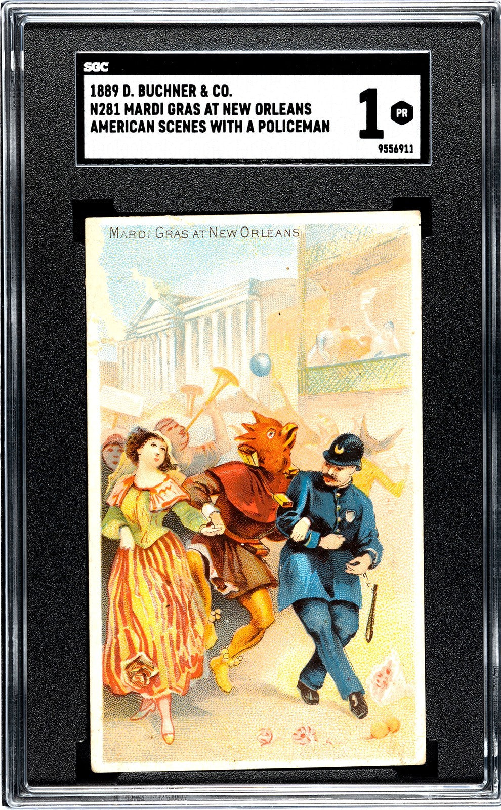 1888 N281 Buchner Scenes w/ Policeman (SGC 1 PR) Mardi Gras at New Orleans0