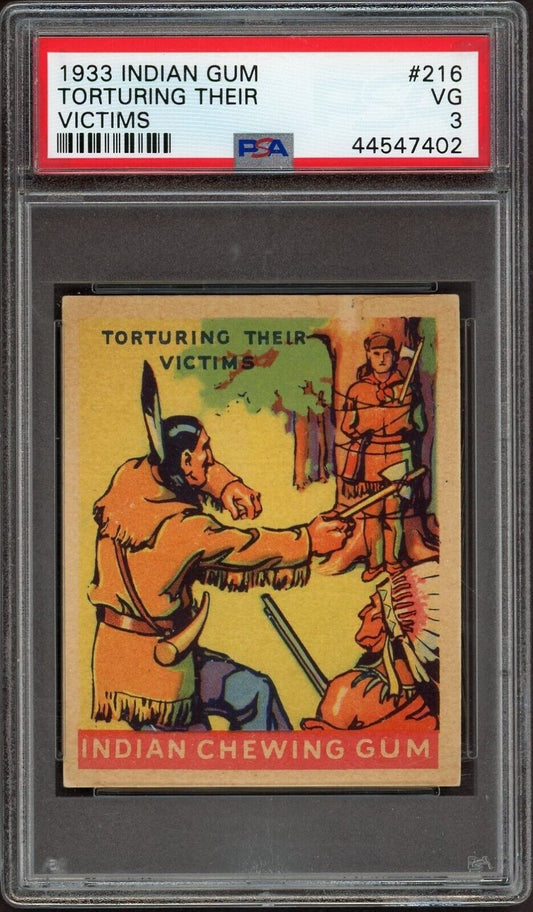 1933 Goudey Indian Gum Series of 312 #216 Torturing Their Victims (PSA 3 VG)