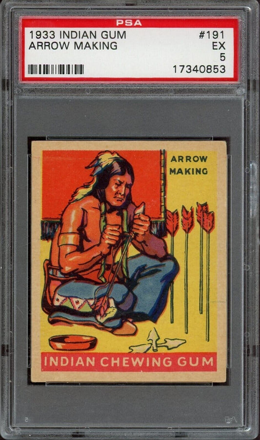 1933 Goudey Indian Gum (Series 312) #191 Arrow Making (PSA 5 EX)