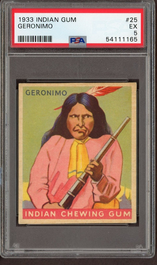 1933 Goudey Indian Gum #25 GERONIMO (PSA 5 EX) Ser. 96 Red Panel0