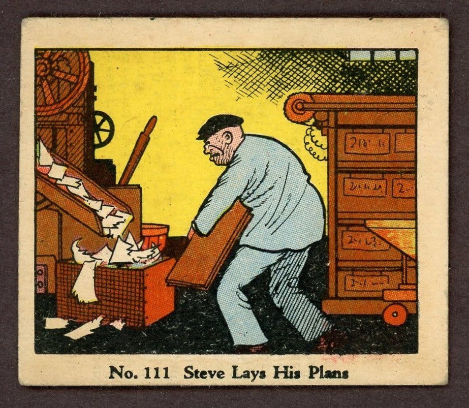 1937 Dick Tracy Caramels Card #111 Steve Lays His Plans (Tough High Number)0