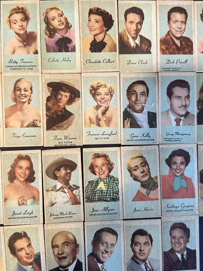 1954 Peerless Engrav o tints Portraits of Movie Stars Set (39) J. J. Newberry Co0