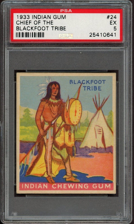 1933 Goudey INDIAN GUM (Series of 96) #24 Blackfoot Tribe (PSA 5 EX)