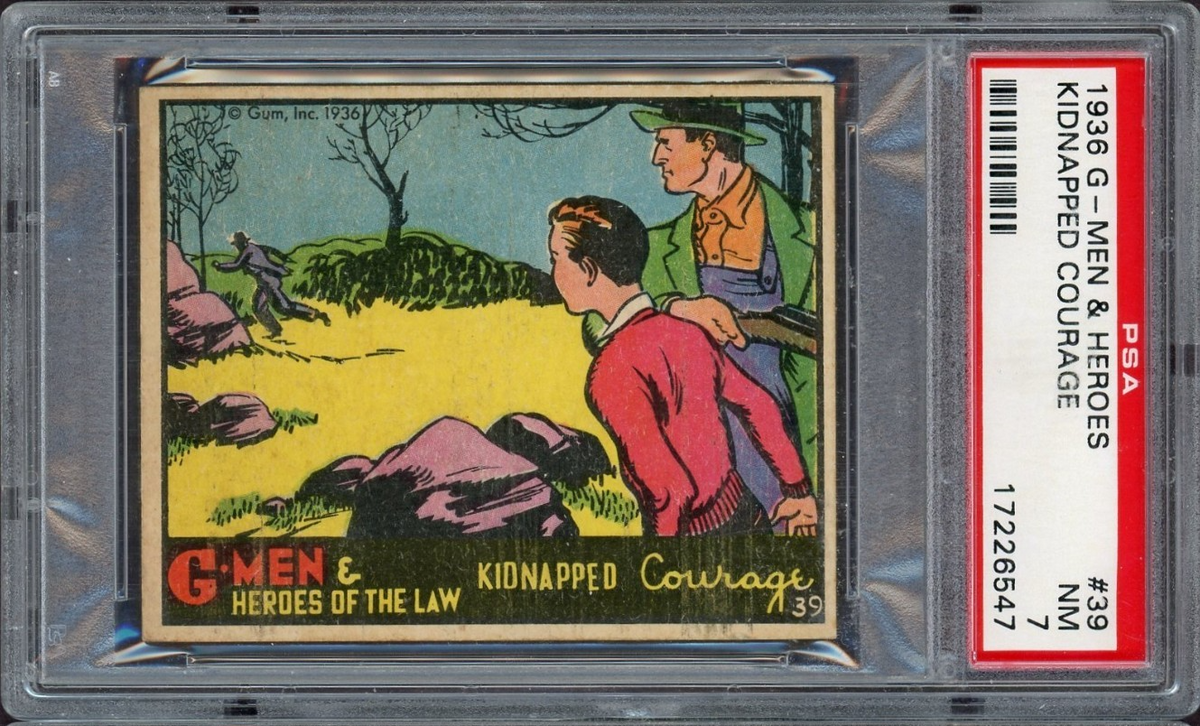 1936 Gum G-Men & Heroes of the Law #39 Kidnapped Courage (PSA 7 NM)0