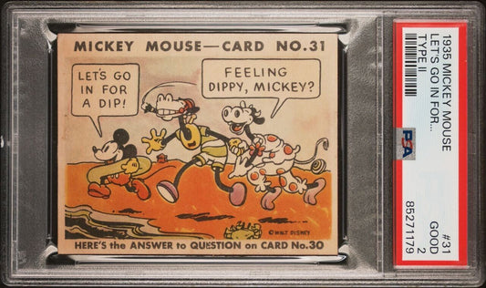 1935 R89 Mickey Mouse Gum Card #31 Let's Go In For... (PSA 2 Good) Type II