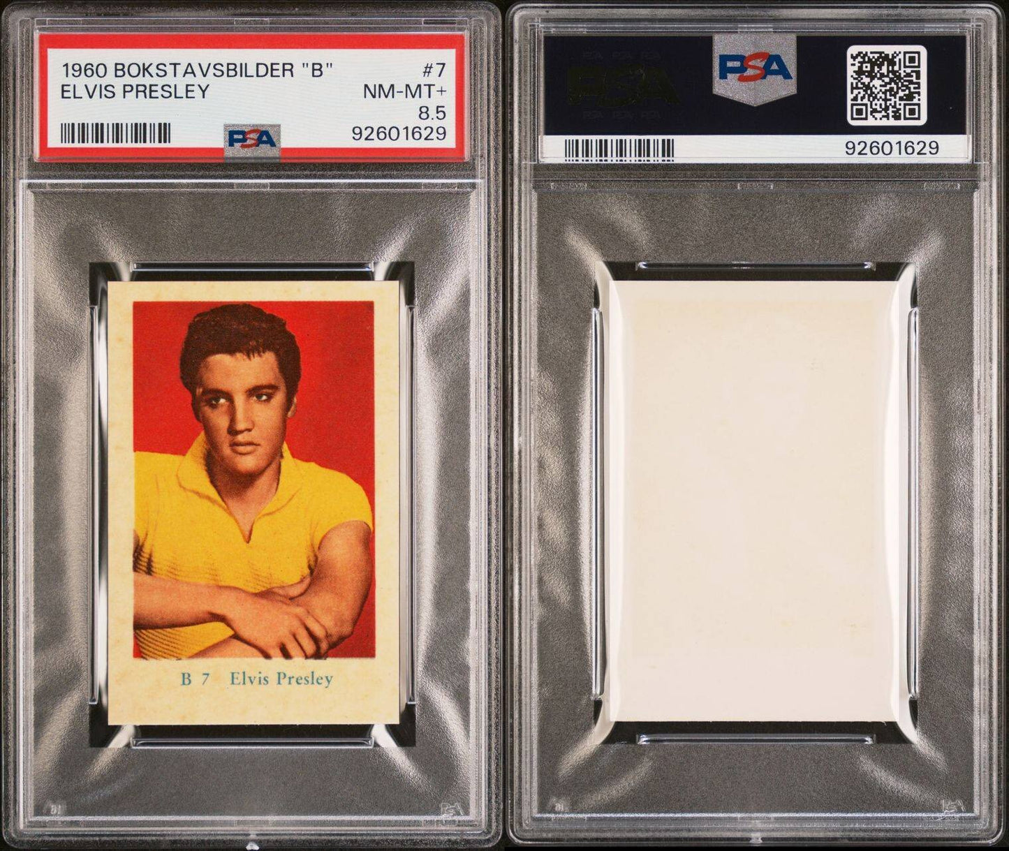 1960 Bokstavsbilder "B" Elvis Presley Card #7 (PSA 8.5 NM MT+) Pop 13