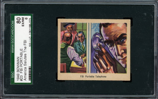1949 Bowman "America Salutes The FBI" #23 FBI Portable Telephone (SGC 6 EX/NM)0