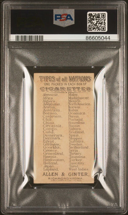 1889 ALLEN & GINTER N24 TYPES OF ALL NATIONS (PSA 5 EX) Malay