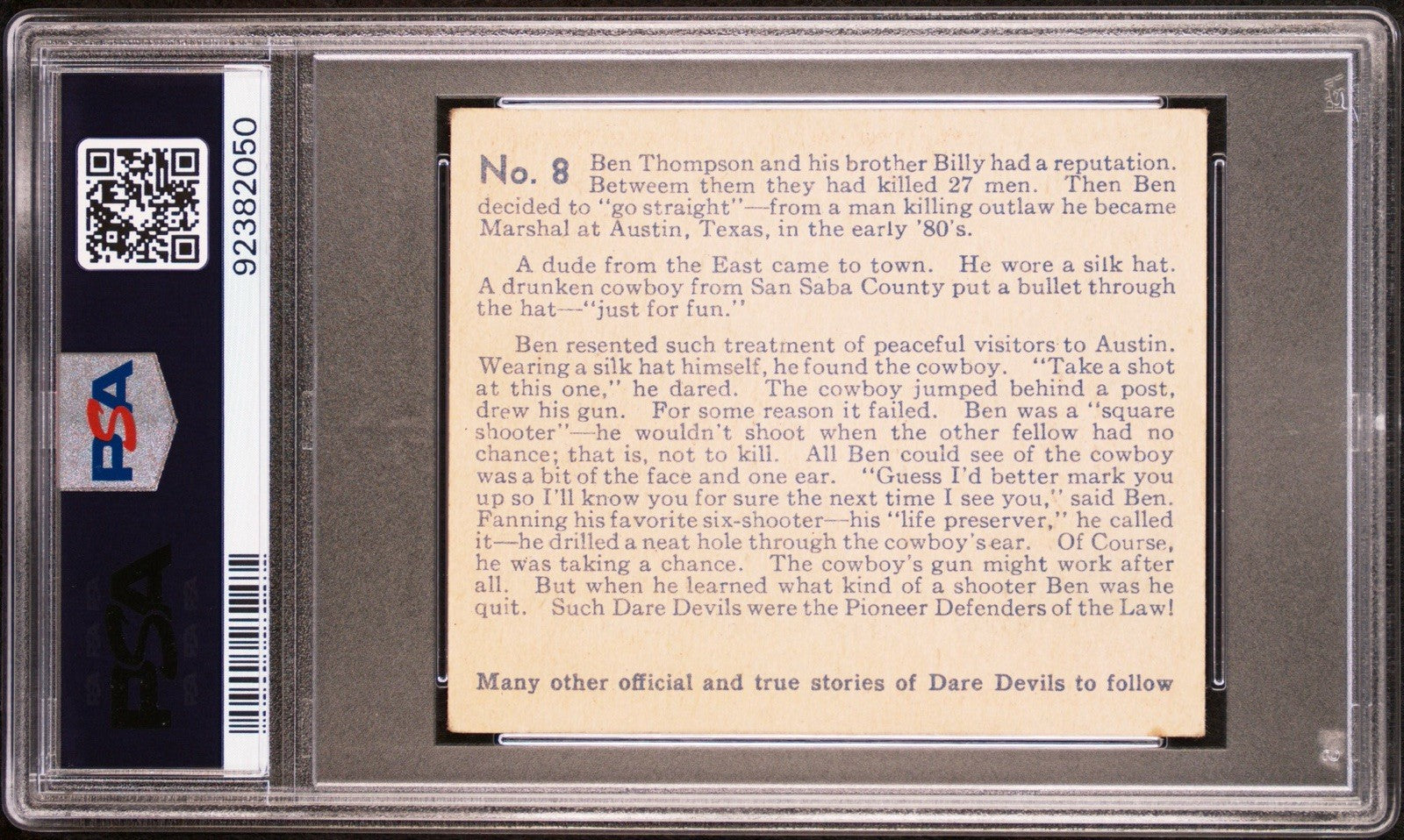 1933 N. Chicle DARE DEVILS #8 Marshall Ben "Marked" Him! (PSA 5 EX)1