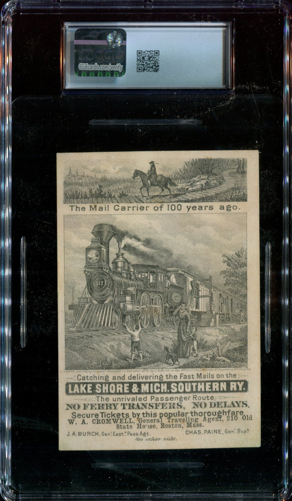 1876 Clay, Cossack & Co Trade Card Washington & Grant (CGC 4.5) U.S. Centennial1
