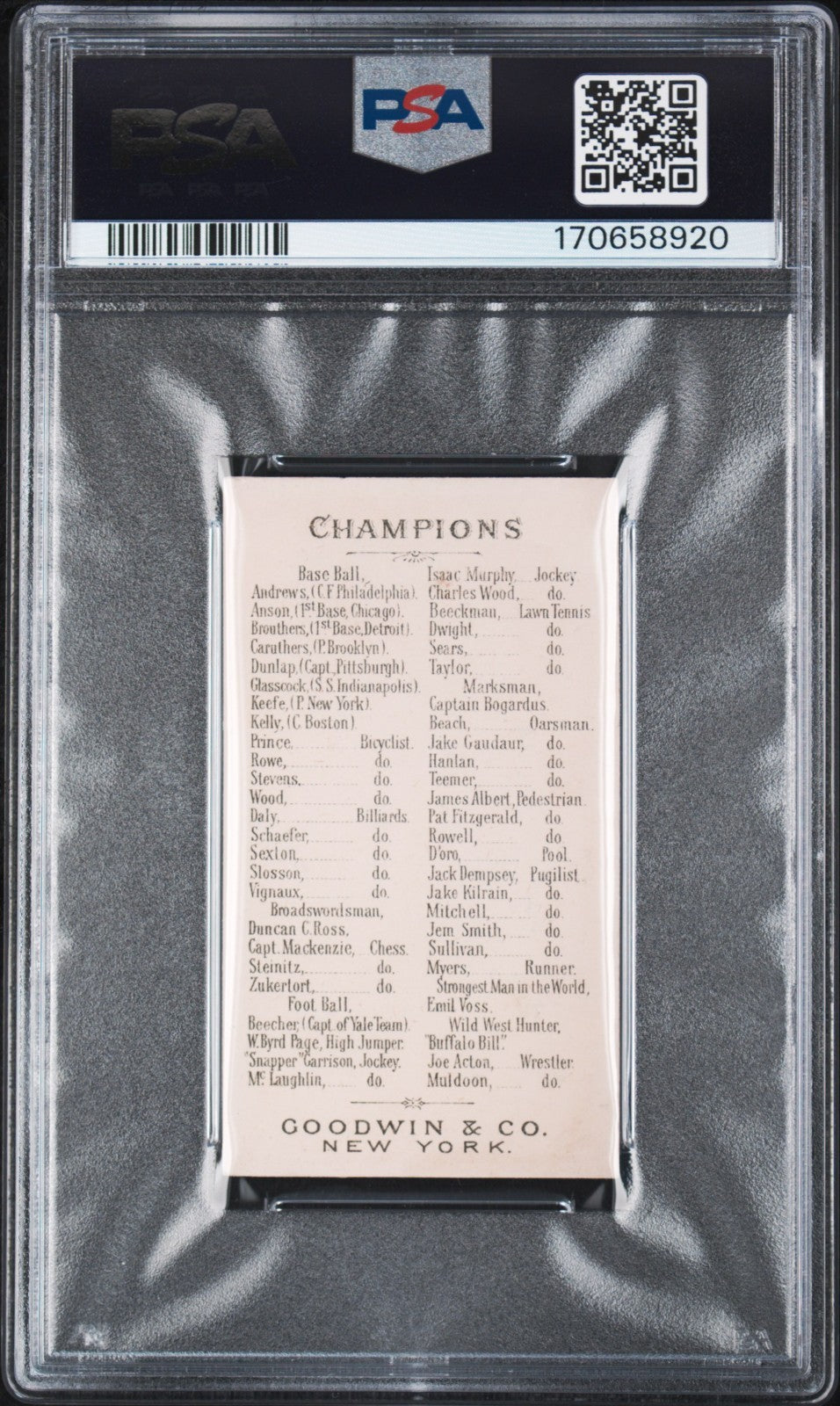 1888 N162 Goodwin Champions (PSA 4 VG/EX) TENNIS Beekman1