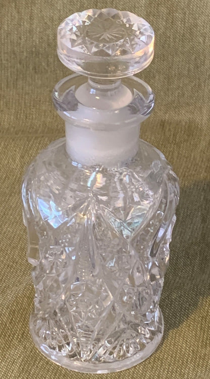 Antique EAPG Glass ca. 1915 MARTEC Cologne Bottle Faceted Stopper McKEE Bros. 7