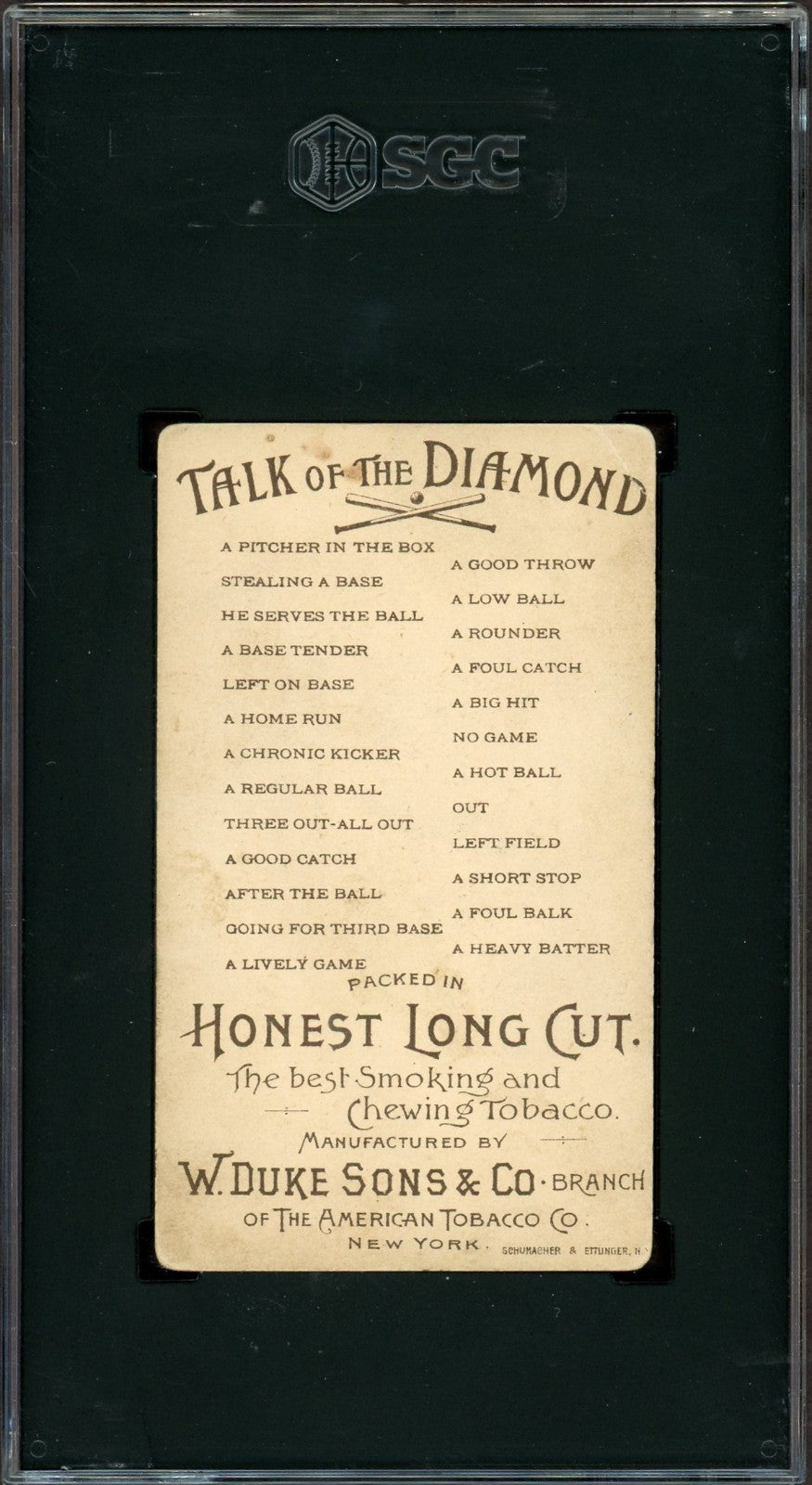 1893 N135 Duke Honest Long Cut Talk of the Diamond (SGC 3 VG) After The Ball1