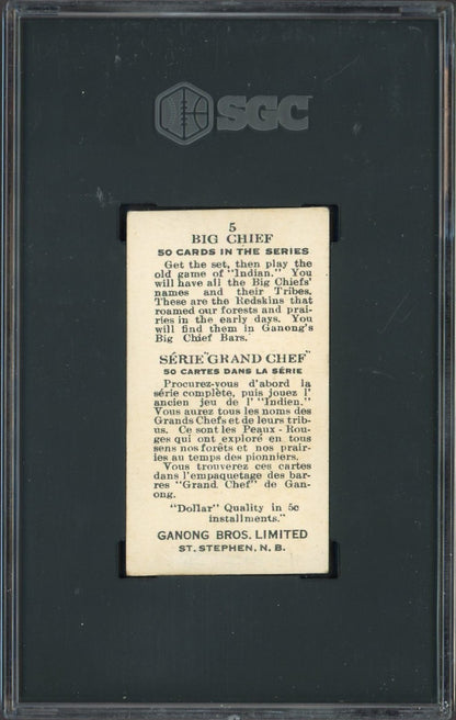 1939 Ganong Bros. Ltd. V118 Big Chief #5 GERONIMO (SGC 3 VG)1