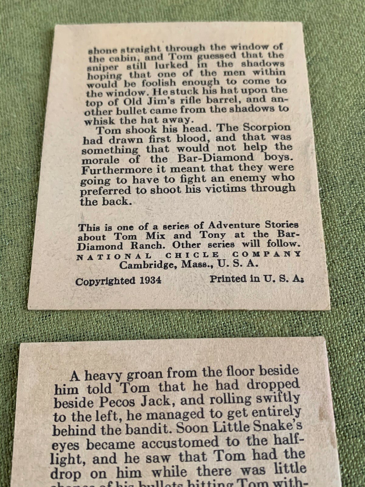 Collection (12) TOM MIX 1934 Gum Booklets ADVENTURE STORIES National Chicle EX+3