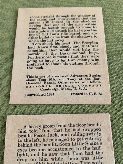 Collection (12) TOM MIX 1934 Gum Booklets ADVENTURE STORIES National Chicle EX+3