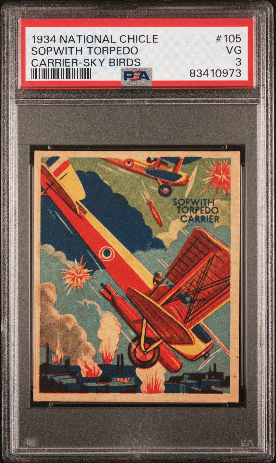 1934 National Chicle Sky Birds Sopwith Torpedo Carrier (PSA 5 EX) #105 High0