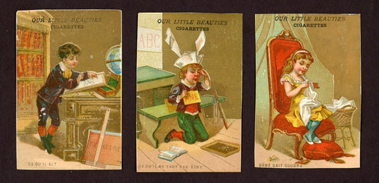Collection of SIX Allen & Ginter Tobacco Little Beauties Cigarettes TRADE CARDS0