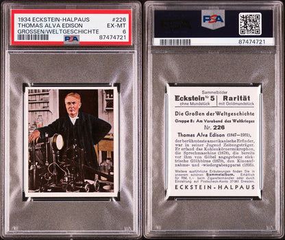 1934 Eckstein Halpaus #226 Thomas Alva Edison (PSA 6 EX/MT) Inventor2