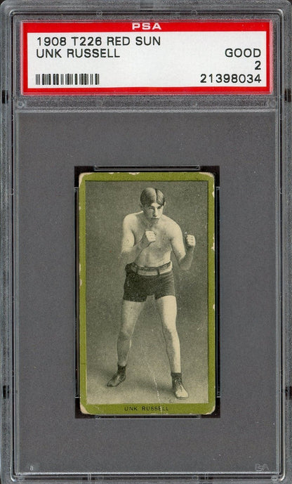 1908 T226 Red Sun Pugilistic Subjects Tobacco Unk Russell (PSA 2 GD) Boxer0