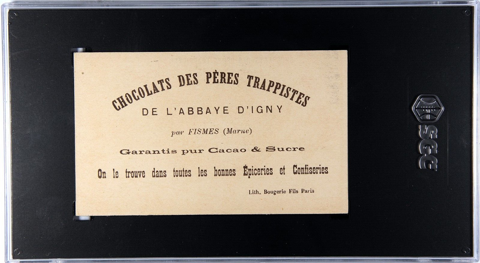 1890 Bourgeris  Fils Chocolats De L'Abbaye D'Igny (SGC 4.5 VGEX) Artist RUBENS1
