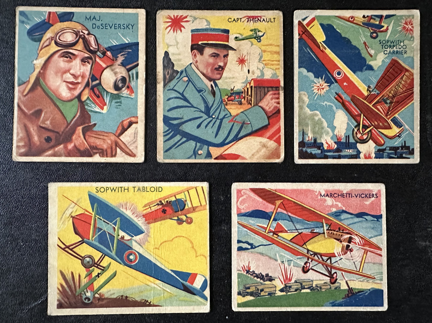 1934 National Chicle Skybirds Lot of FIVE High Number Cards