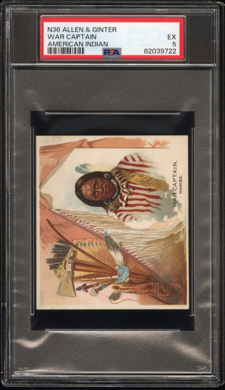 1888 N36 Allen & Ginter American Indian Chiefs WAR CAPTAIN (PSA 5 EX)