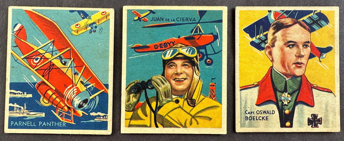 Lot of Three 1933/34 National Chicle Co “Sky Birds” Cards