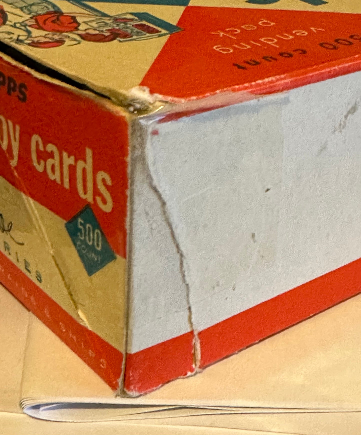 1959/1960? Topps VENDING BOX Empty 500 Count RARE "Space Cards" Written in Pen