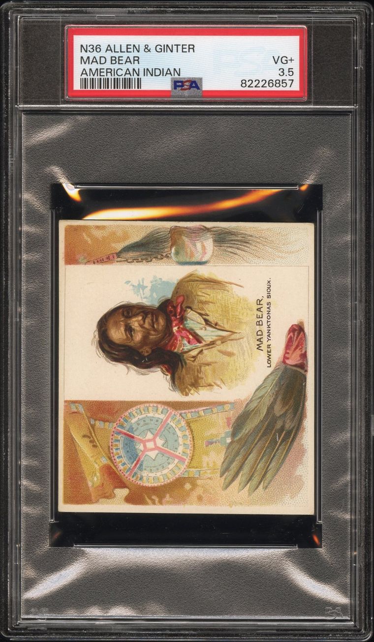 Allen & Ginter N36 American Indian MAD BEAR (PSA 3.5 VG+) Sioux