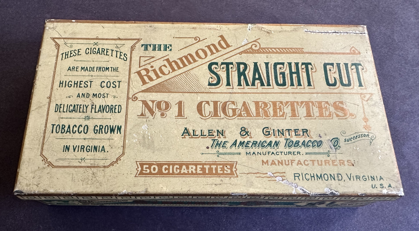 Richmond STRAIGHT CUT #1 ALLEN & GINTER Cigarettes TOBACCO TIN