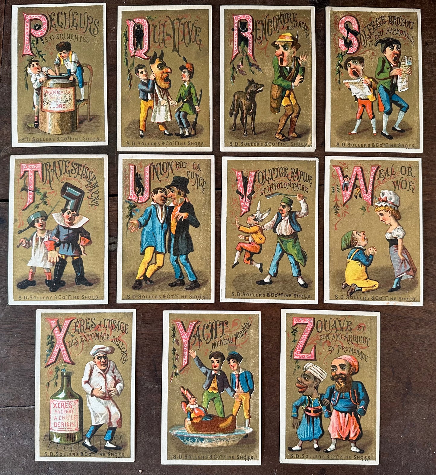 Soller’s Shoes complete Set of Alphabet Trade Cards