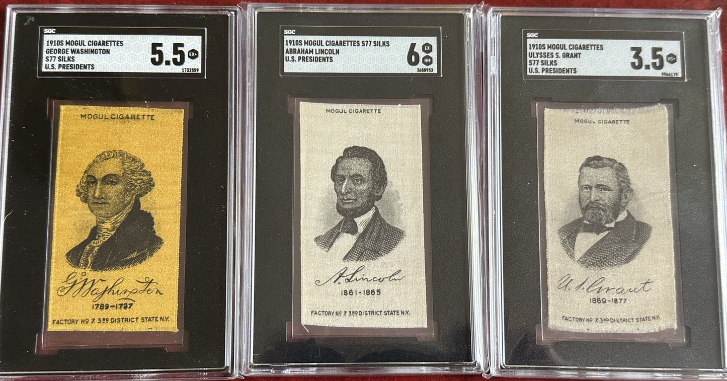 1910 S77 Presidents Silks Complete Set of 24
