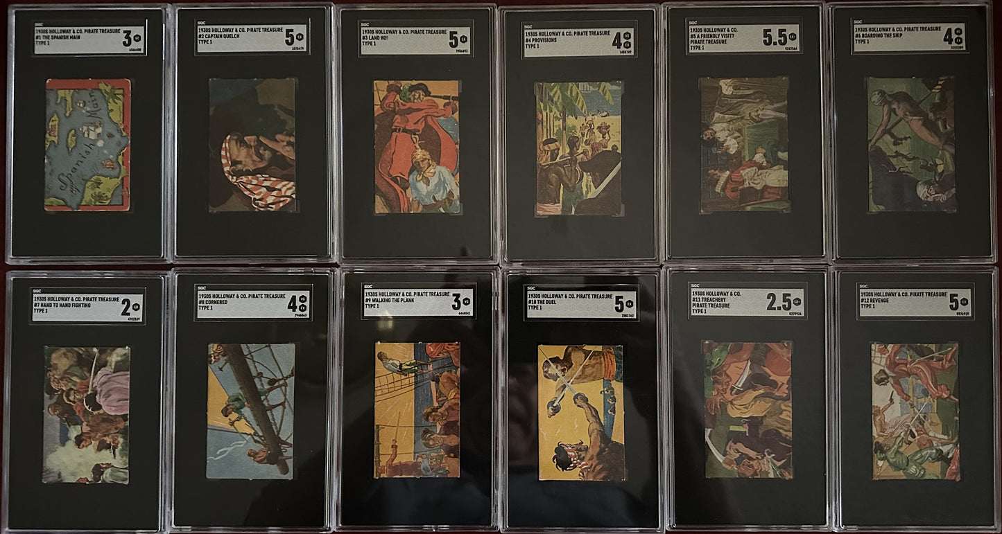 1930s Holloway's R110 "Pirate Treasure" Cards Complete set (48) SGC-Graded