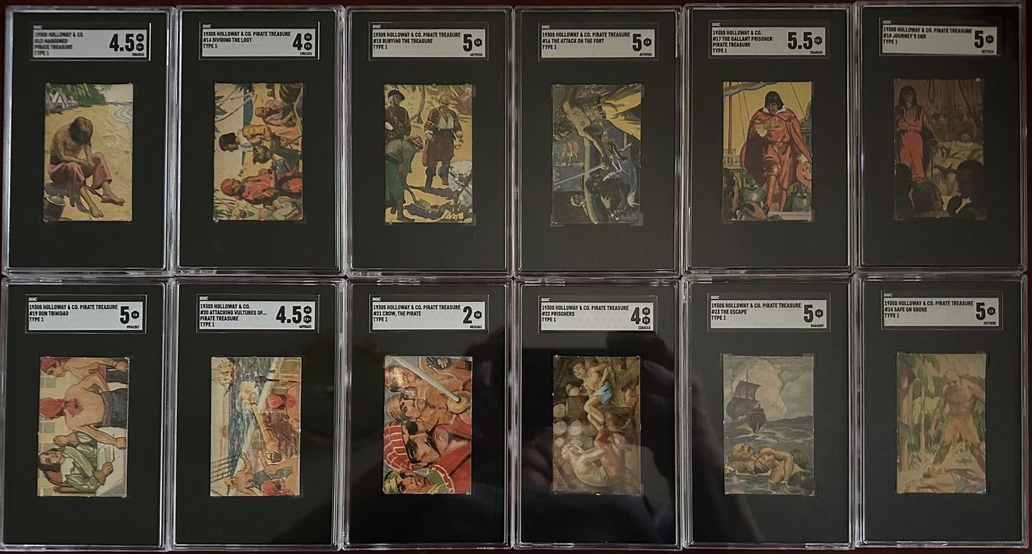 1930s Holloway's R110 "Pirate Treasure" Cards Complete set (48) SGC-Graded