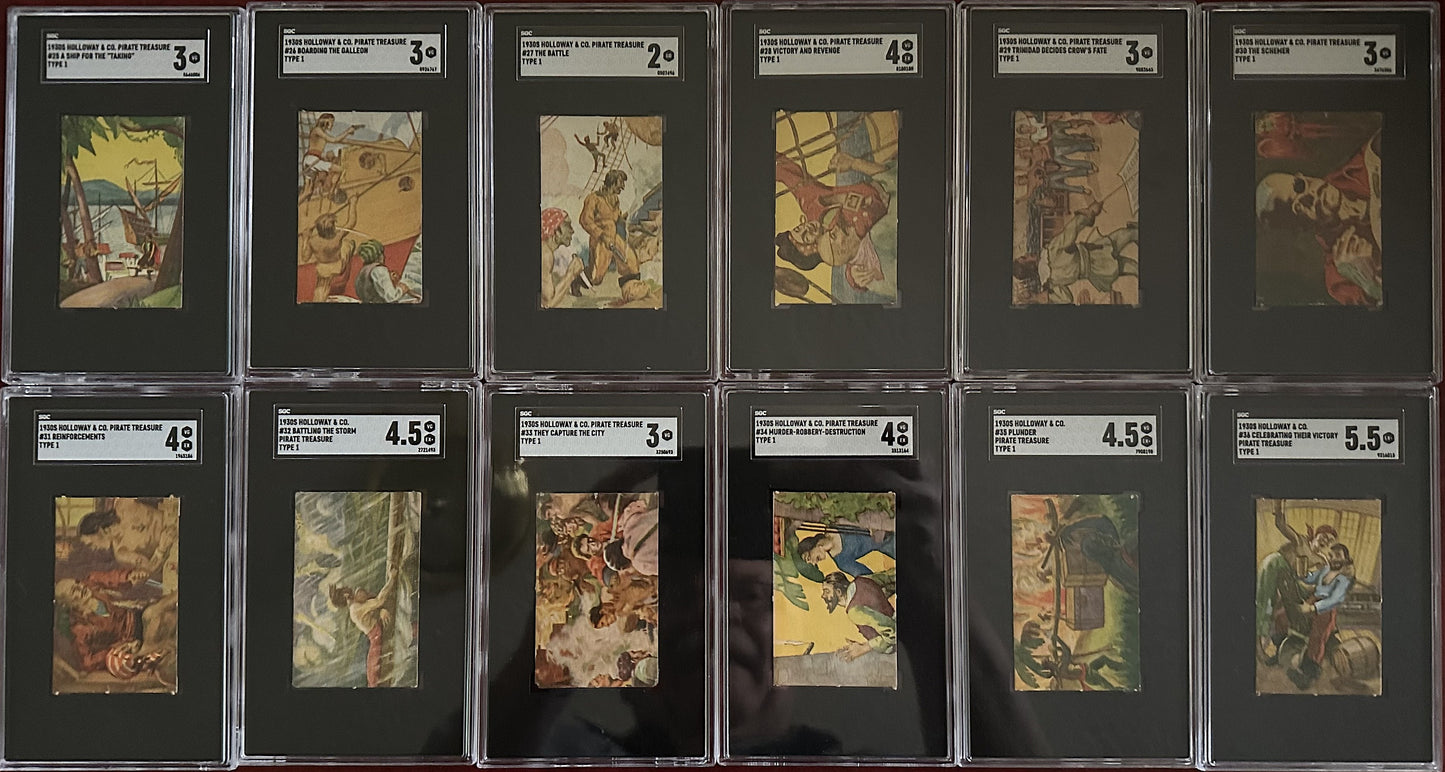 1930s Holloway's R110 "Pirate Treasure" Cards Complete set (48) SGC-Graded