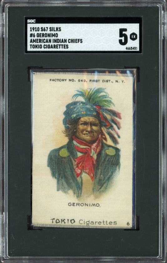 1910 S67 Silks Indian Chiefs Tokio Cigarettes (SGC 5 EX) #6 GERONIMO Great Grade