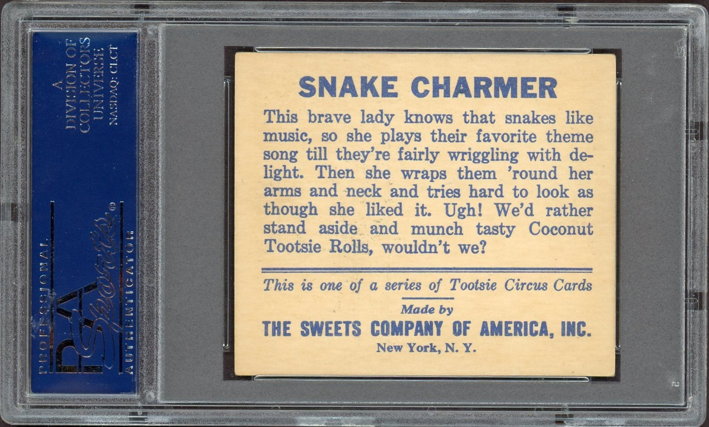 1933 R152 Tootsie Circus "Snake Charmer" (PSA 6 EX/MT) Rare