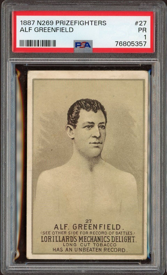 1887 Alf Greenfield N269 Lorillard's Mechanics Delight Boxing Card PSA 1