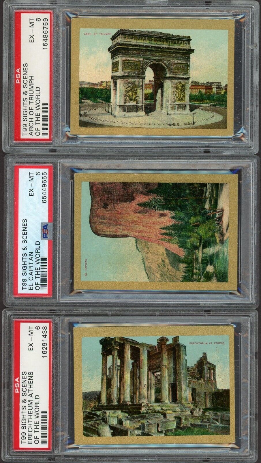 T99 CARDS "Sights & Scenes" 1911 Pan Handle Scrap (PSA 6 EX/MT) Lot of 3!
