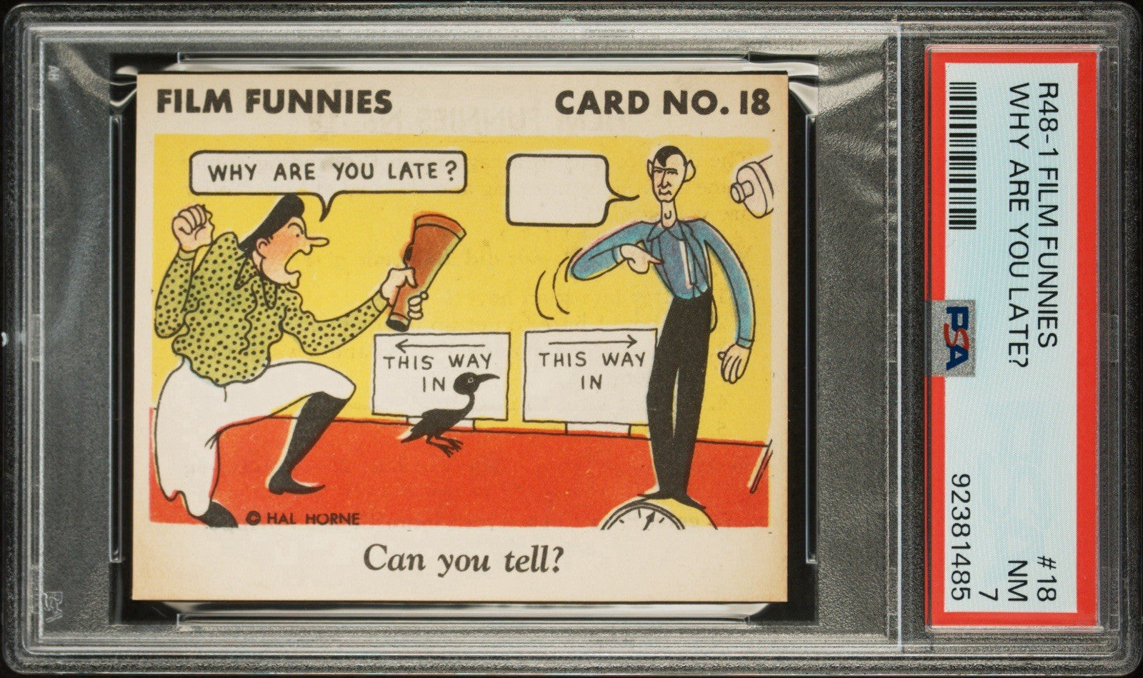 R48 1 Gum Inc. 1935 "Film Funnies" #18 Slim Summerville (PSA 7 NM) Top Pop0