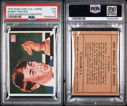 1979 Quelcom Ases Mundiales Del Deporte 70 BOBBY FISCHER Chess Champion PSA 5 EX2