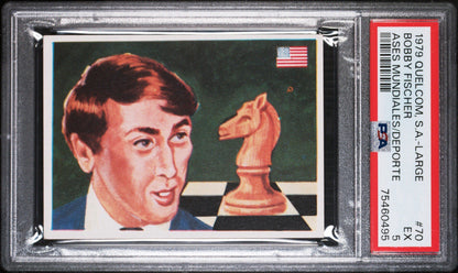 1979 Quelcom Ases Mundiales Del Deporte 70 BOBBY FISCHER Chess Champion PSA 5 EX0
